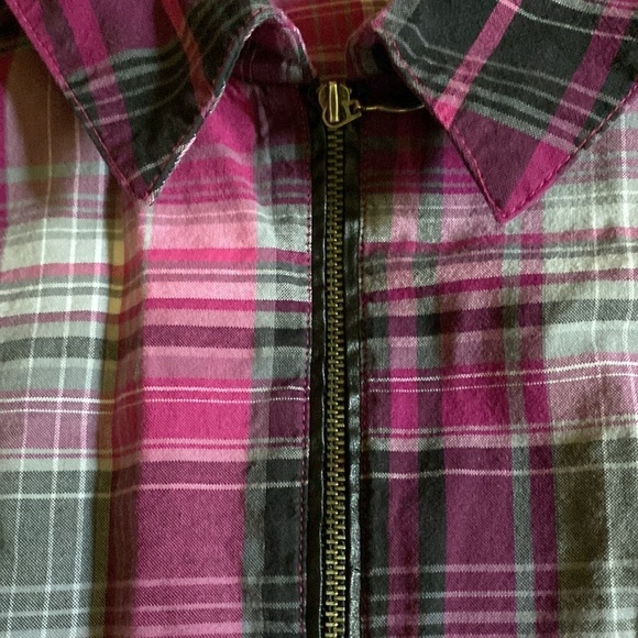 Christopher and Banks lightweight zipper jacket plaid size large - Picture 3 of 13